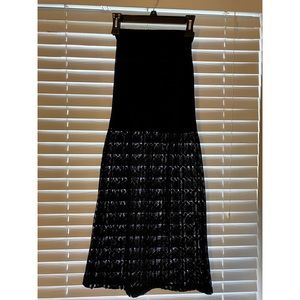 Black Maxi Skirt With Lace Bottom Half